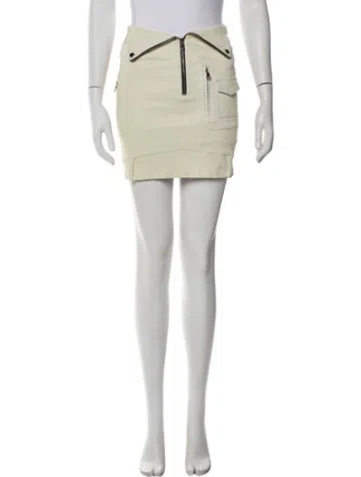 Pre-owned Rta Leather Mini Skirt In Neutral