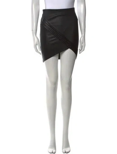 Pre-owned Rta Leather Mini Skirt W/ Tags In Black