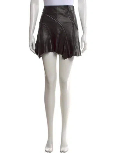 Pre-owned Rta Leather Mini Skirt W/ Tags In Black