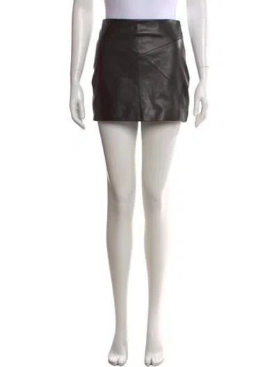Pre-owned Rta Leather Mini Skirt W/ Tags In Black
