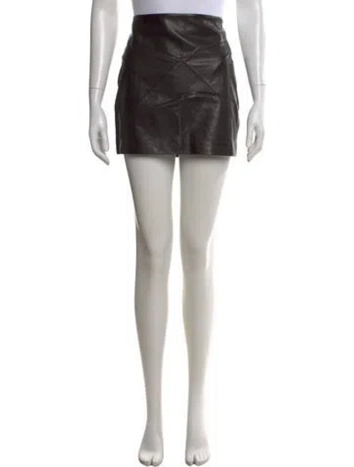 Pre-owned Rta Leather Mini Skirt W/ Tags In Black