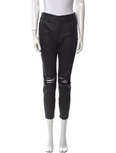 Pre-owned Rta Leather Skinny Leg Pants In Black