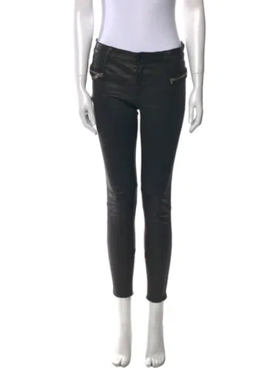 Pre-owned Rta Leather Skinny Leg Pants In Black