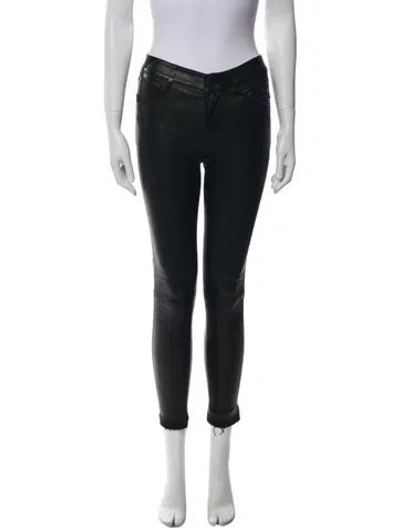 Pre-owned Rta Leather Skinny Leg Pants In Black