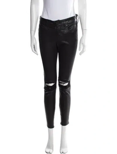 Pre-owned Rta Leather Skinny Leg Pants In Black