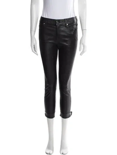 Pre-owned Rta Leather Skinny Leg Pants In Black