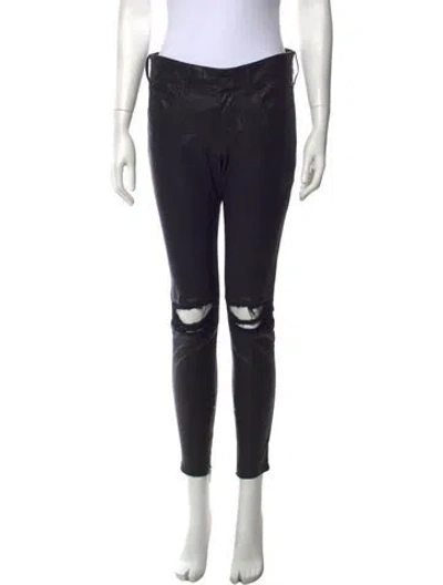 Pre-owned Rta Leather Skinny Leg Pants In Black