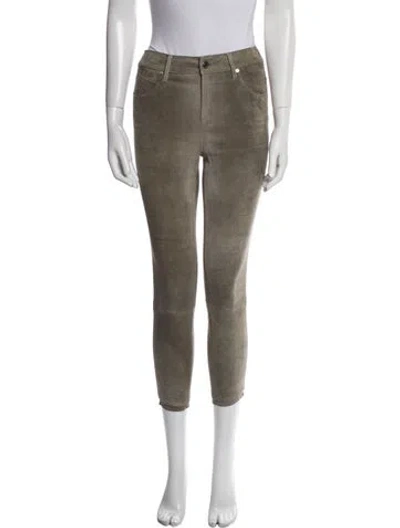 Pre-owned Rta Leather Skinny Leg Pants In Gray