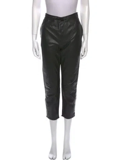 Pre-owned Rta Leather Straight Leg Pants In Black