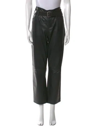 Pre-owned Rta Leather Straight Leg Pants In Black