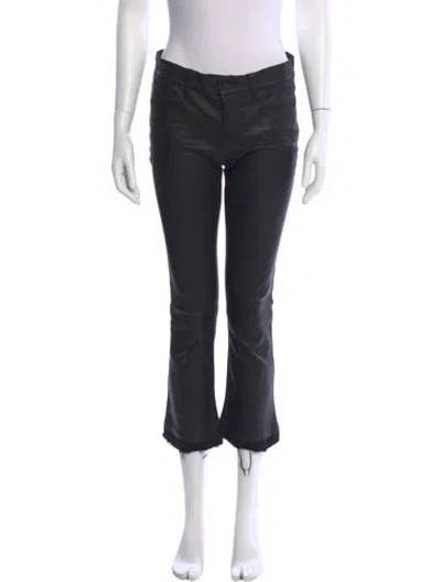 Pre-owned Rta Leather Straight Leg Pants In Black