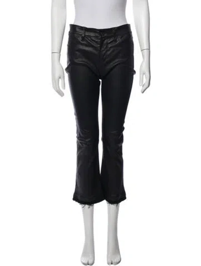 Pre-owned Rta Leather Straight Leg Pants In Black