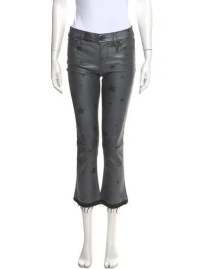Pre-owned Rta Leather Straight Leg Pants In Gray