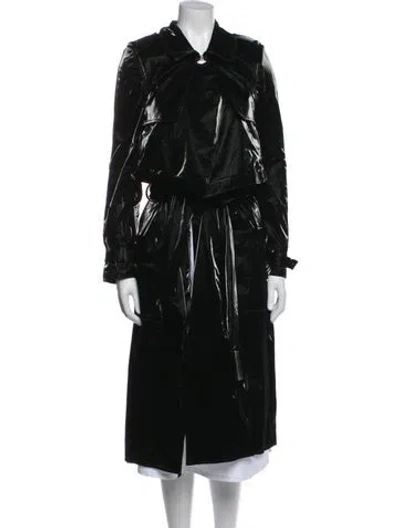 Pre-owned Rta Leather Trench Coat In Blue