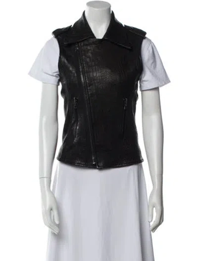 Pre-owned Rta Leather Vest In Black