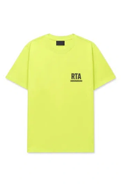 Rta Liam Neon Underground Cotton Graphic T-shirt In Green