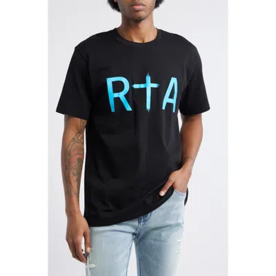 Rta Liam Regular Fit Cottoin Logo Graphic T-shirt In Black