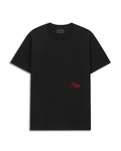 Rta Liam Script Short Sleeve Cotton Tee In Black