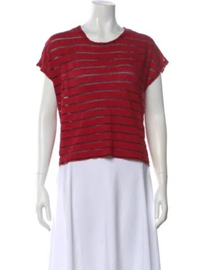 Pre-owned Rta Linen Striped T-shirt