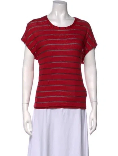 Pre-owned Rta Linen Striped T-shirt In Red