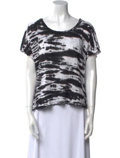 Pre-owned Rta Linen Tie-dye Print T-shirt In Black
