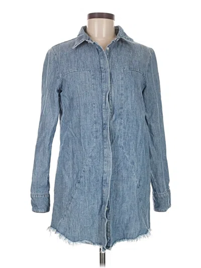 Pre-owned Rta Long Sleeve Button Down Shirt In Blue