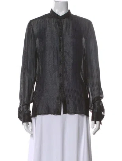 Pre-owned Rta Long Sleeve Button-up Top In Black