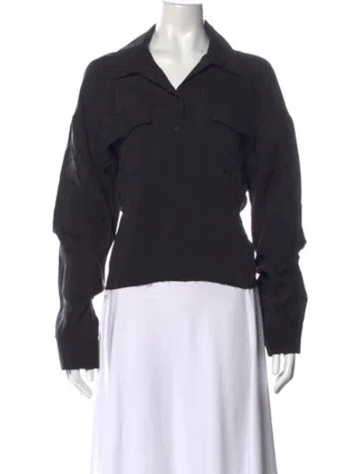 Pre-owned Rta Long Sleeve Button-up Top In Black