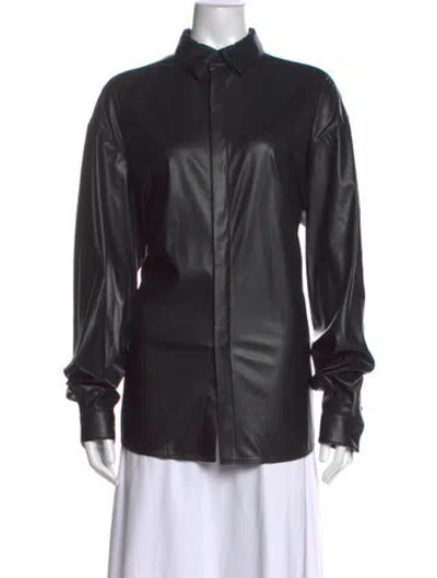 Pre-owned Rta Long Sleeve Button-up Top In Black