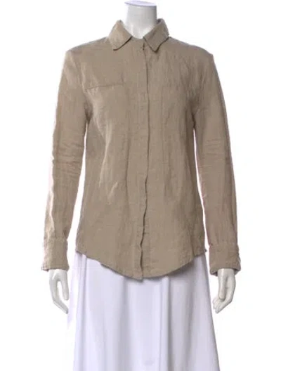 Pre-owned Rta Long Sleeve Button-up Top In Neutral