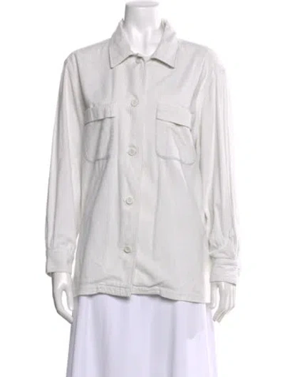 Pre-owned Rta Long Sleeve Button-up Top In White
