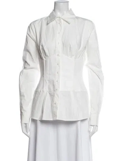 Pre-owned Rta Long Sleeve Button-up Top In White