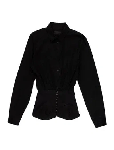 Pre-owned Rta Long Sleeve Crop Top In Blue