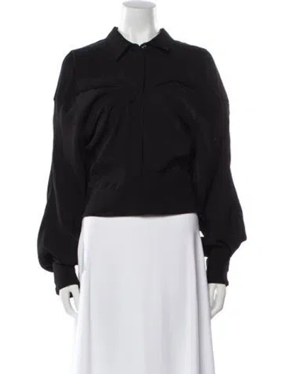 Pre-owned Rta Long Sleeve Crop Top W/ Tags In Black