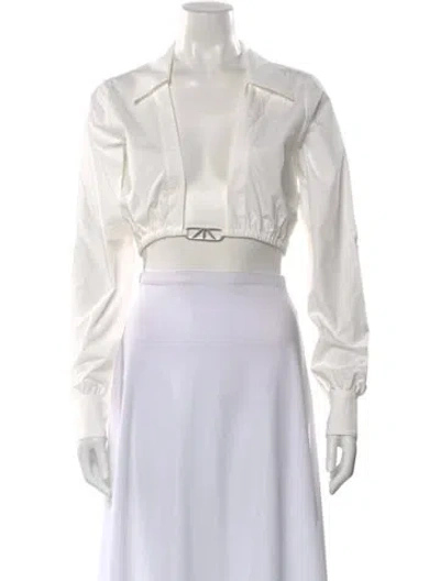Pre-owned Rta Long Sleeve Crop Top W/ Tags In White