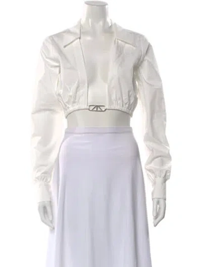 Pre-owned Rta Long Sleeve Crop Top W/ Tags In White