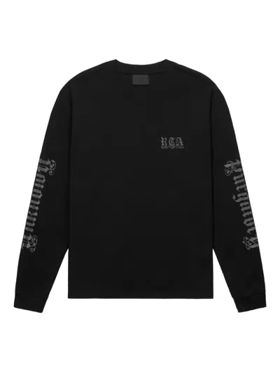 Rta Long-sleeve Gothic-print T-shirt In Black