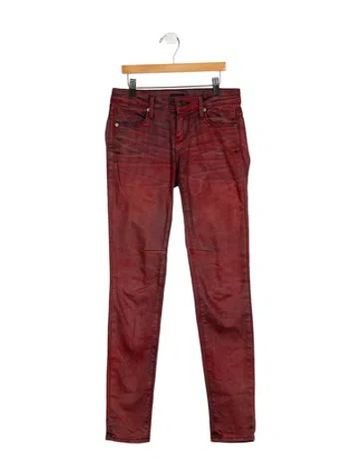 Pre-owned Rta Low-rise Skinny Leg Jeans In Red