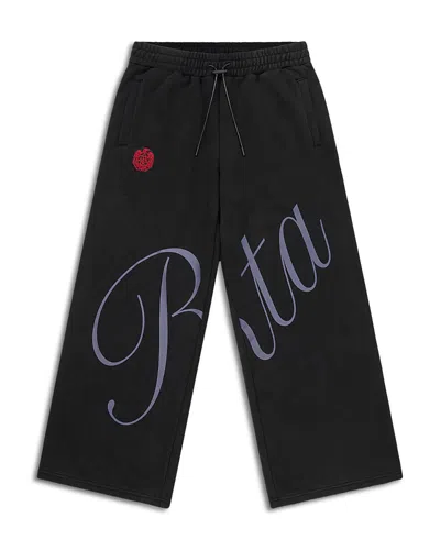Rta Luxen Baggy Cotton Sweatpants In Vintage Black Combo
