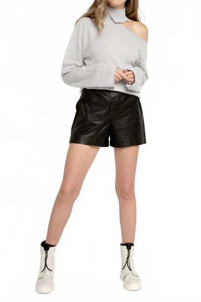 Rta Maddy Leather Short In Black