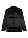 Rta Malcom Crocodile-effect Satin Shirt In Black
