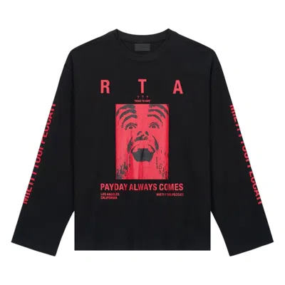 Pre-owned Rta Marceau Oversized Long-sleeve Tee 'black Payday' | Men's Size L