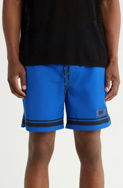 Rta Mark Drawstring Shorts In Blue