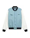 Rta Marty Broken Dreams Color Blocked Bomber Jacket In Blue And White