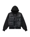 Rta Matte Black Tactical Bomber Jacket In Black