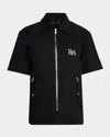 Rta Men's Aiden Full-zip Overshirt In Black