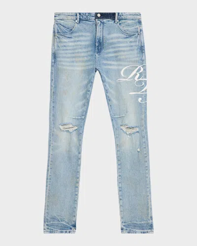 Rta Men & Apos;s Bryant Cursive Skinny Jeans In Blue