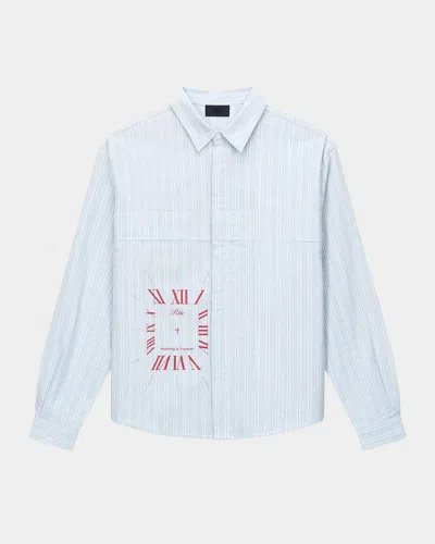 Rta Men & Apos;s Curva Ultra Ronin Cotton Shirt In Ice Blue S