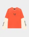Rta Loris Double Layer Logo Graphic T-shirt In Orange