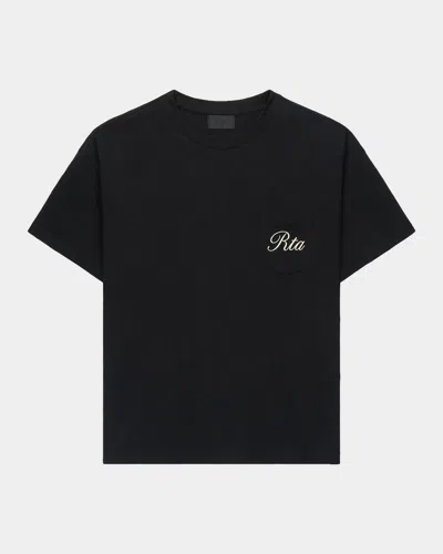 Rta Bastien Clockface Pocket Tee In Black